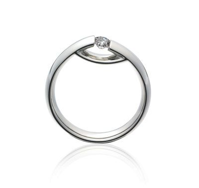 Georg Jensen 18 Ct. White Gold Ring # 1493 CENTENARY  