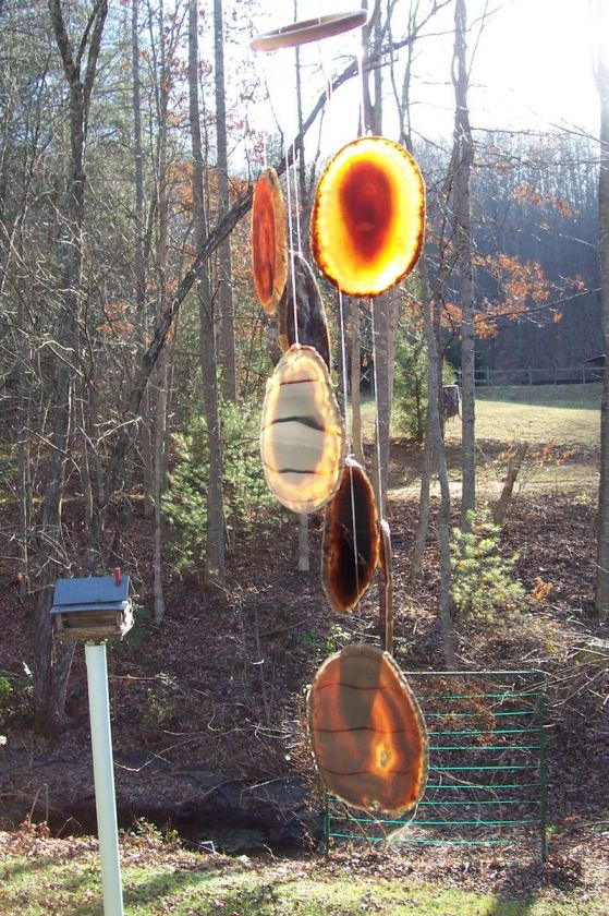 AGATE NATURAL GEODE SLICE WIND CHIME  
